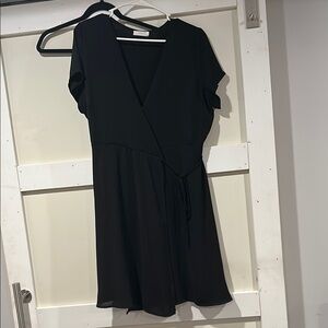 Lush Black Flutter Sleeve Mini Sundress